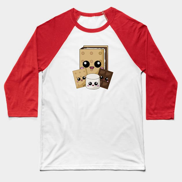 S'mores Fam Baseball T-Shirt by Happy Taco Studio